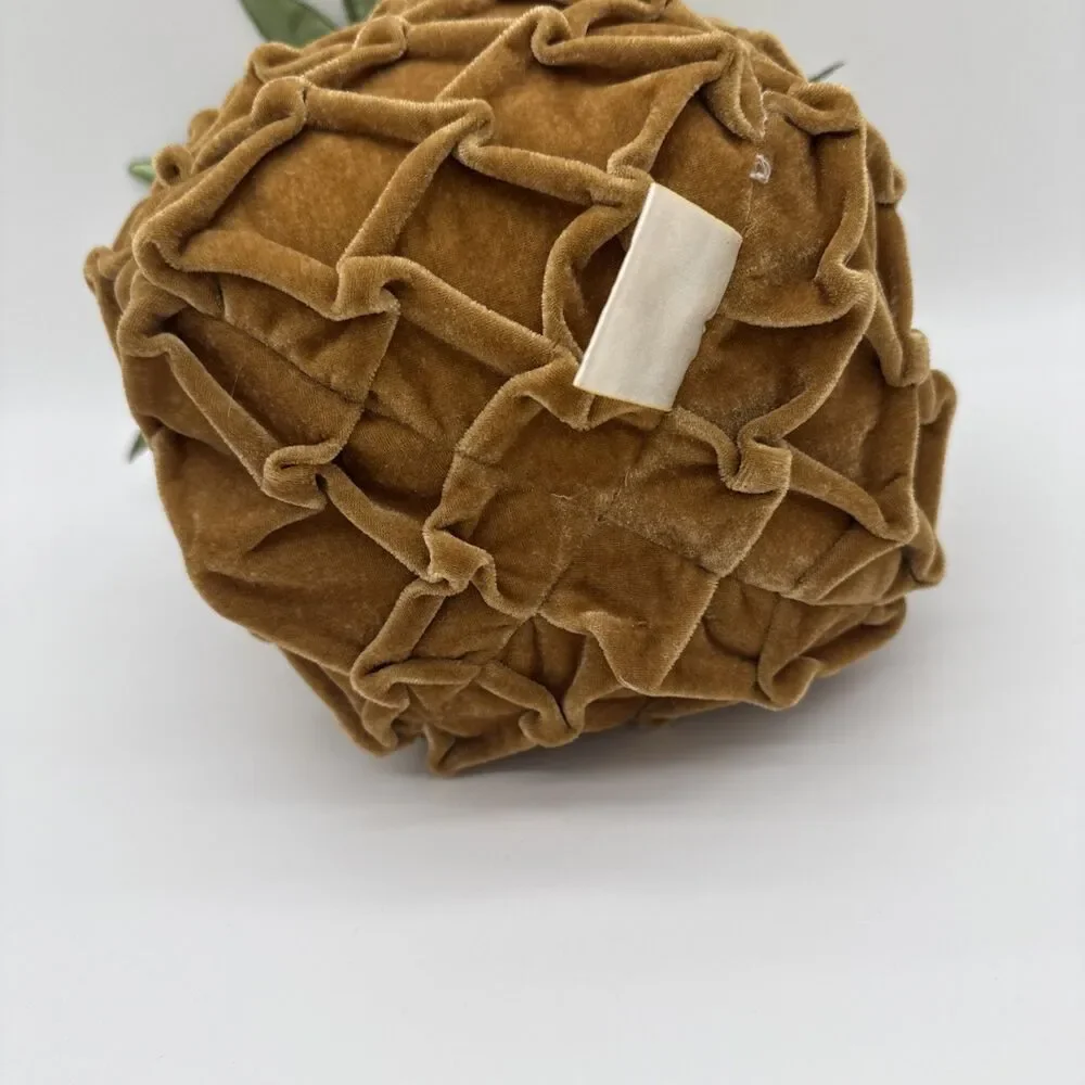 MWW Market Pineapple Plush Throw Pillow Fruit Tropical Velvet Velour